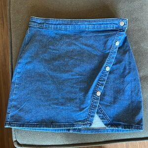 Free people snap denim skirt